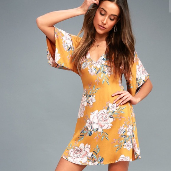billabong yellow floral dress